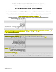 Instructions for &quot;Position Classification Questionnaire&quot; - New Hampshire