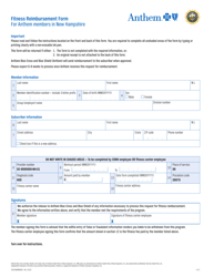 &quot;Fitness Reimbursement Form for Anthem Members in New Hampshire&quot; - New Hampshire