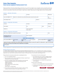 Home Exercise Equipment Reimbursement Form, Page 2