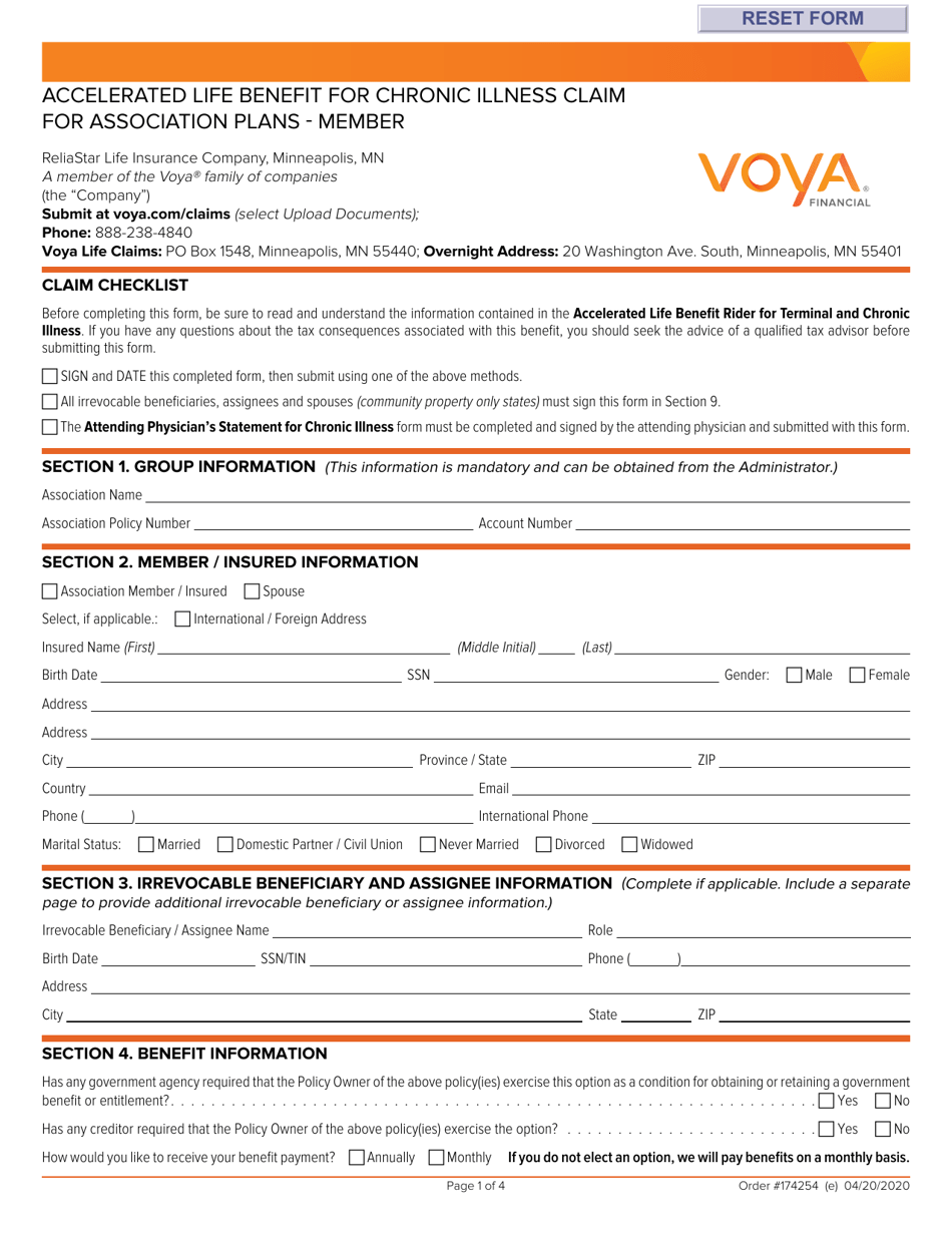 New Hampshire Voya Life Insurance Accelerated Life Benefit for Chronic New Hampshire Voya Life Insurance Accelerated Life Benefit for Chronic