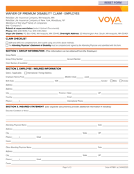 &quot;Voya Life Insurance Waiver of Premium Disability Claim Form - Employee&quot; - New Hampshire