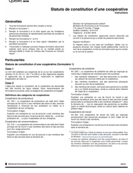 Instruction pour Forme 1, F-CO01 Statuts De Constitution D&#039;une Cooperative - Quebec, Canada (French)