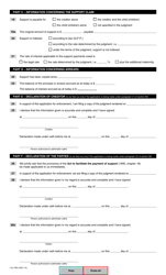 Form SJ-765A Application to the Court Clerk Concerning Section 99, Par. (1) or (2), of the Act to Facilitate the Payment of Support - Quebec, Canada, Page 3