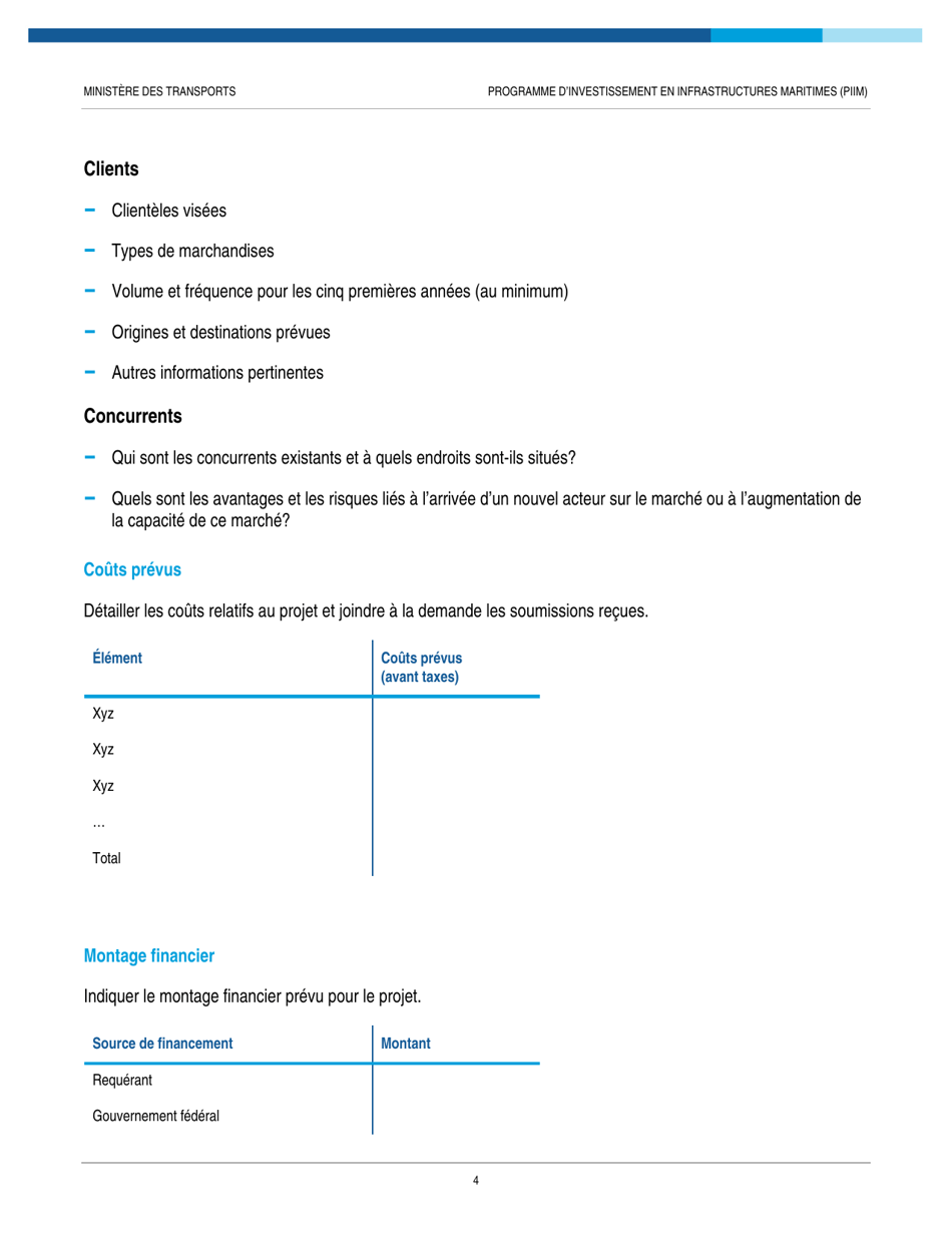 Annexe - Description Du Projet - Programme Dinvestissement En Infrastructures Maritimes (Piim) - Quebec, Canada (French), Page 5