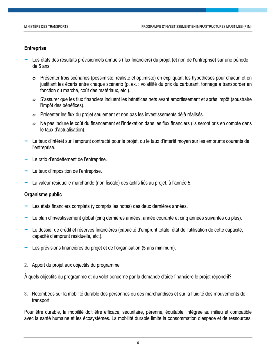 Annexe - Description Du Projet - Programme Dinvestissement En Infrastructures Maritimes (Piim) - Quebec, Canada (French), Page 7