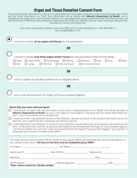 Organ and Tissue Donation Consent Form - Northwest Territories, Canada, Page 2