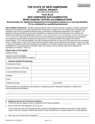 Form B-LD (NHJB-2874-SUP) New Hampshire Bar Examination Nonstandard Testing Accommodations - New Hampshire