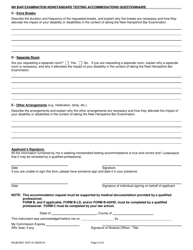 Form A (NHJB-2841-SUP) New Hampshire Bar Examination Nonstandard Testing Accommodations Questionnaire - New Hampshire, Page 5