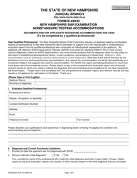 Document preview: Form B-ADHD (NHJB-2873-SUP) New Hampshire Bar Examination Nonstandard Testing Accommodations - New Hampshire