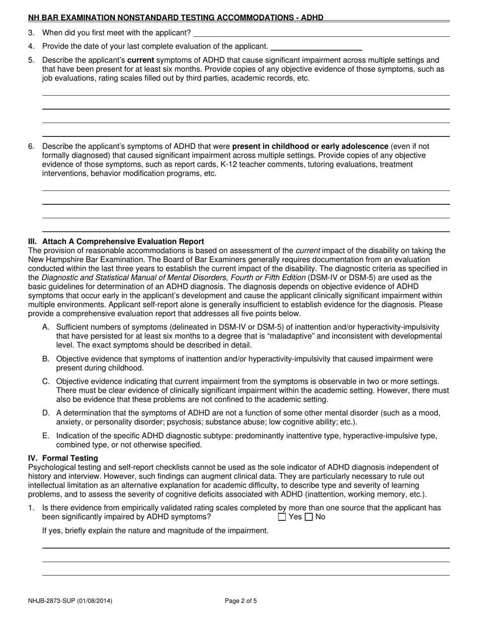 Form BADHD (NHJB2873SUP) Download Fillable PDF or Fill Online New