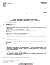 Form SJ-1214 Notice Concerning Other Orders or Proceedings - Quebec, Canada, Page 2