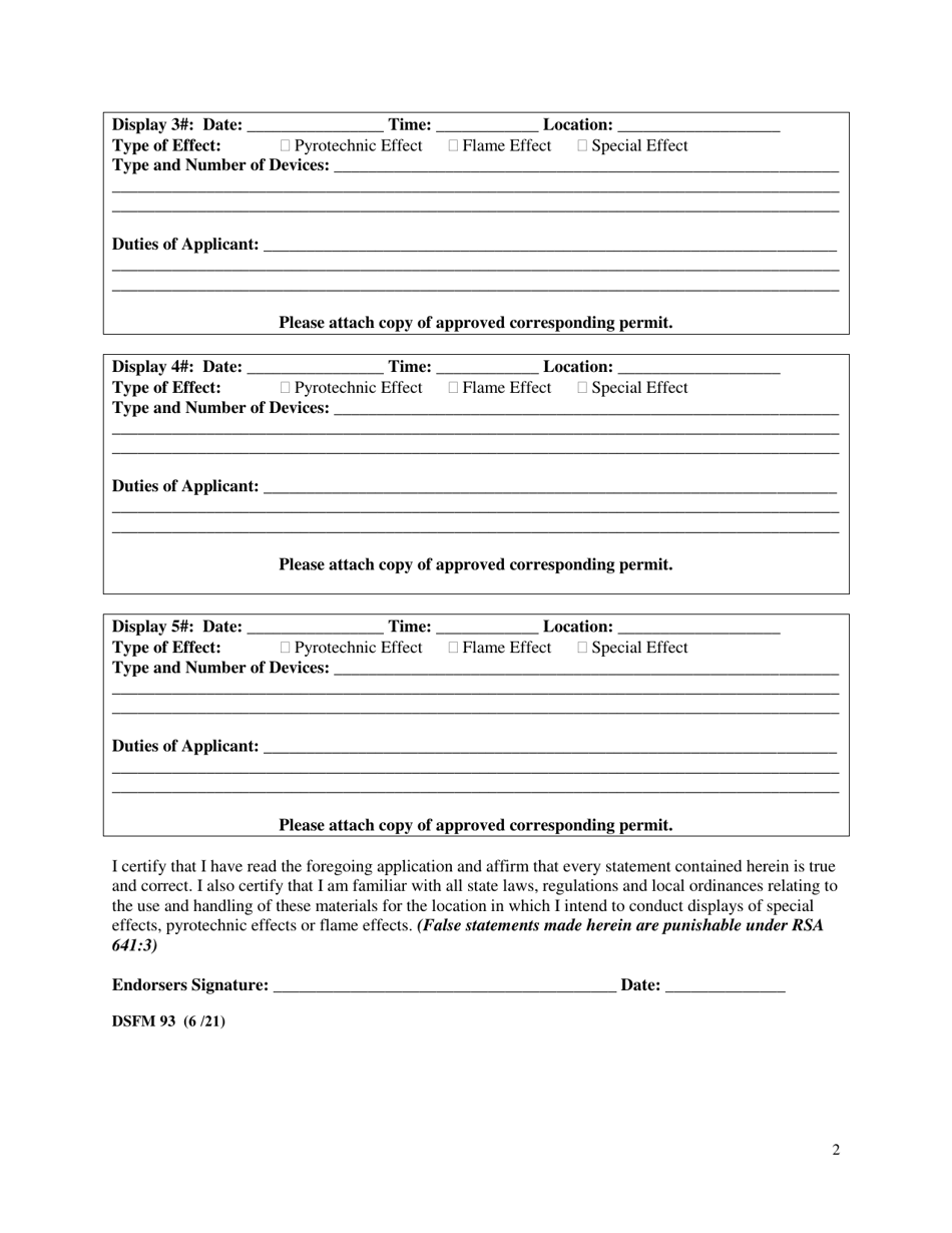 Form DSFM93 Fill Out, Sign Online and Download Printable PDF, New Hampshire Templateroller