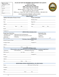 Form DSFM106 State Building Permit Application - New Hampshire