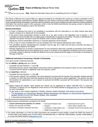 Form 5498A 30 Power of Attorney (Natural Person Only) - Quebec, Canada