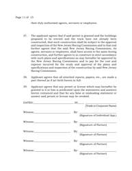 Thoroughbred Race Meeting Permit Application - New Jersey, Page 11