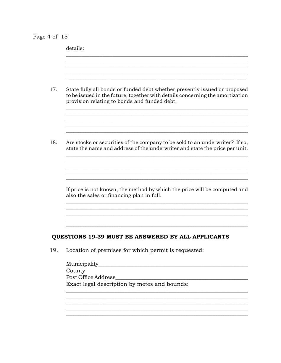 Harness Race Meeting Permit Application - New Jersey, Page 4