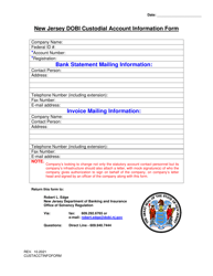 Custodial Account Information/Contact Change Form - New Jersey