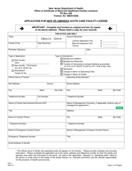 Form CN-7 Application for New or Amended Acute Care Facility License - New Jersey, Page 3