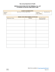 Form MAID-7 &quot;Attending Physician Compliance Form&quot; - New Jersey, Page 4