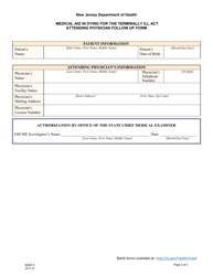 Form MAID-3 Attending Physician Follow up Form - New Jersey, Page 2