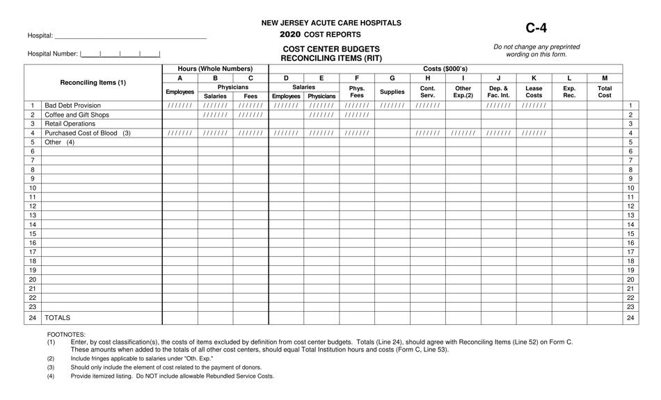 Form C-4 - 2020 - Fill Out, Sign Online and Download Fillable PDF, New ...