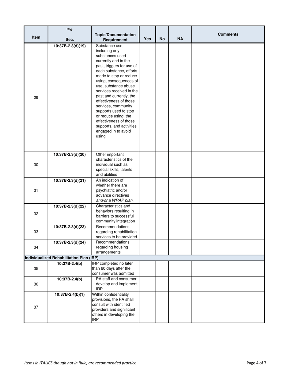 Community Support Services Monitoring Tool - New Jersey, Page 4