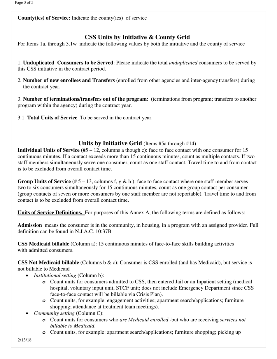 Annex A Community Support Services (Css) - New Jersey, Page 3