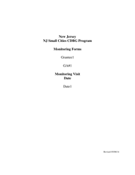 Document preview: Monitoring Forms - Nj Small Cities Cdbg Program - New Jersey
