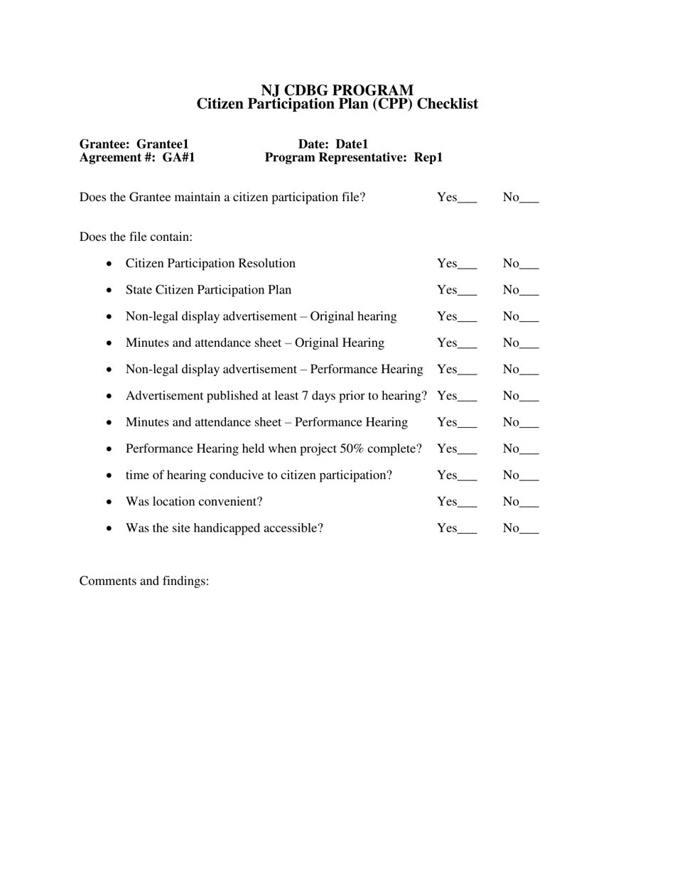 Monitoring Forms - Nj Small Cities Cdbg Program - New Jersey, Page 22