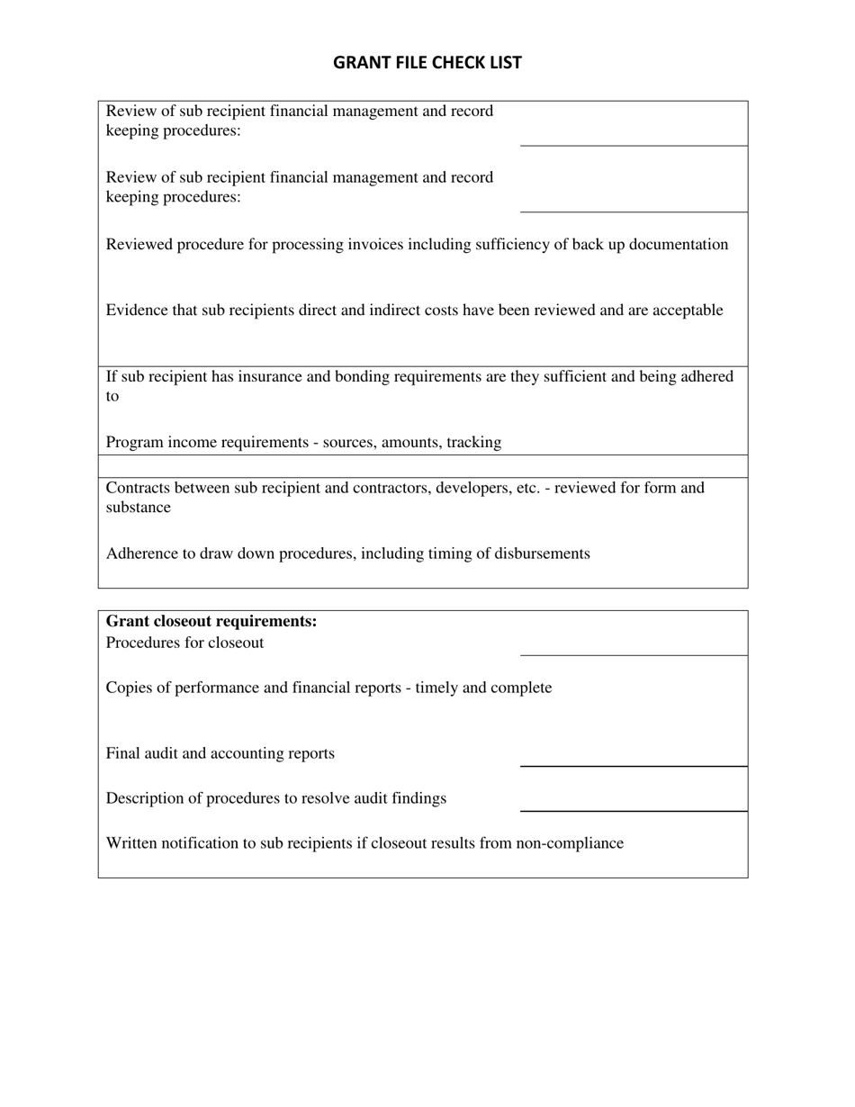 Grant File Check List - New Jersey, Page 4