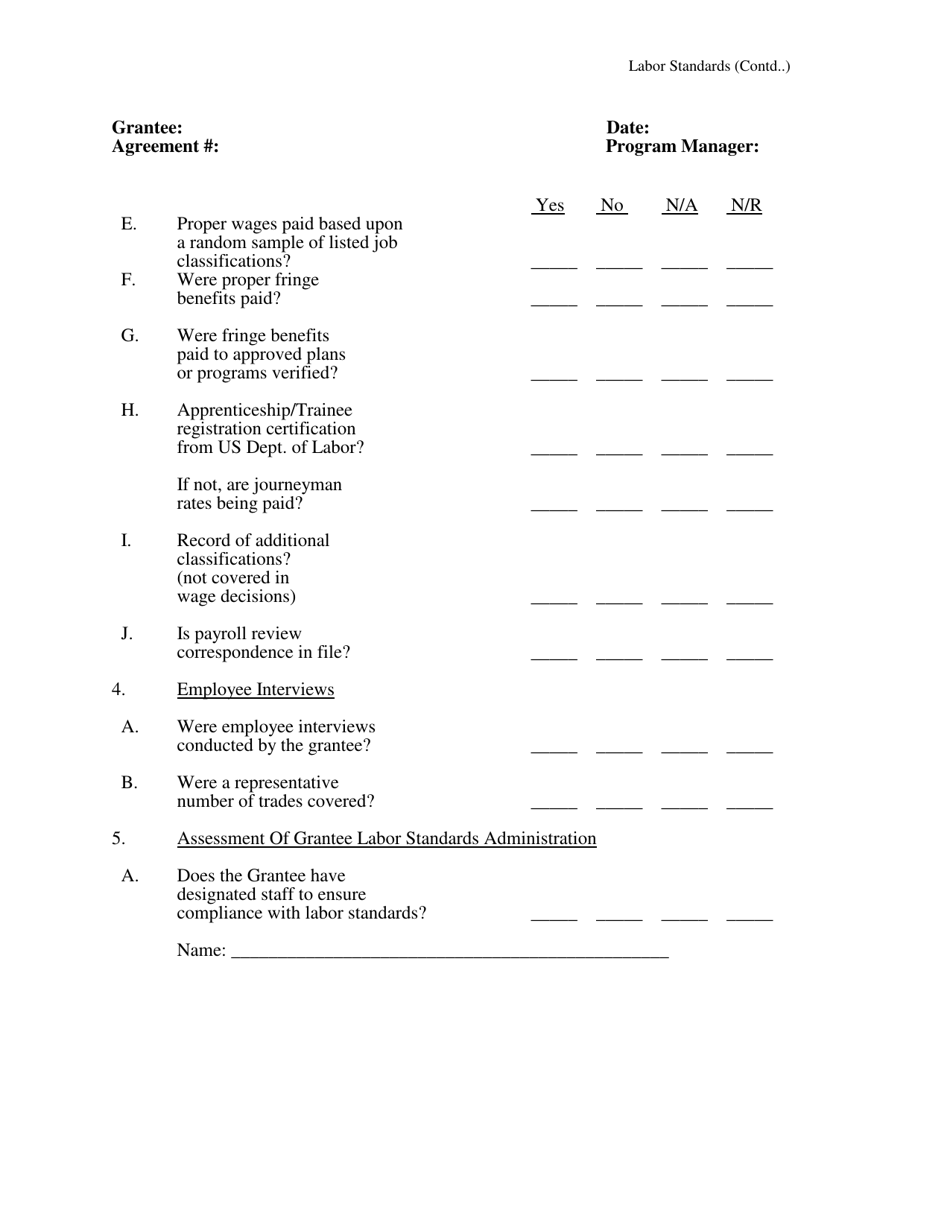 Monitoring Forms - Cdbg-Dr Program (Hurricane Irene) - New Jersey, Page 14