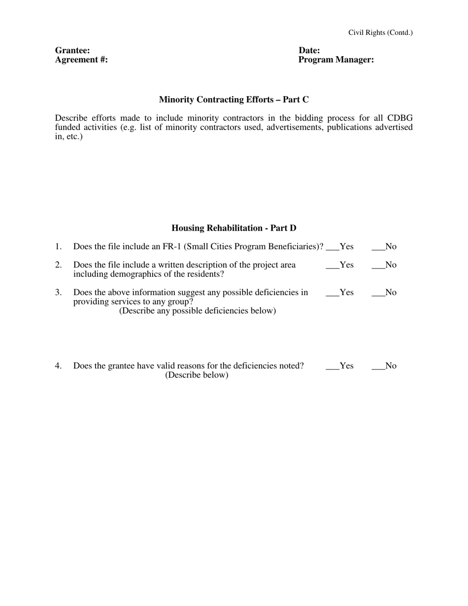Monitoring Forms - Cdbg-Dr Program (Hurricane Irene) - New Jersey, Page 17