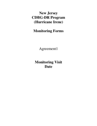 Monitoring Forms - Cdbg-Dr Program (Hurricane Irene) - New Jersey
