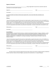 Psychiatric Advance Directive (Pad)/Crisis Plan - New Jersey, Page 9