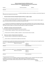 Document preview: Directiva Anticipada Psiquiatrica (Pad)/Plan De Crisis - New Jersey (Spanish)