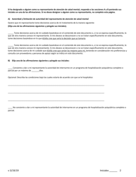 Directiva Anticipada Psiquiatrica (Pad)/Plan De Crisis - New Jersey (Spanish), Page 2