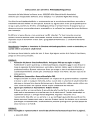 Instrucciones para Directiva Anticipada Psiquiatrica (Pad)/Plan De Crisis - New Jersey (Spanish)