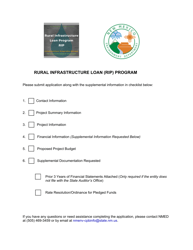 Document preview: Rural Infrastructure Loan (Rip) Program Application - New Mexico