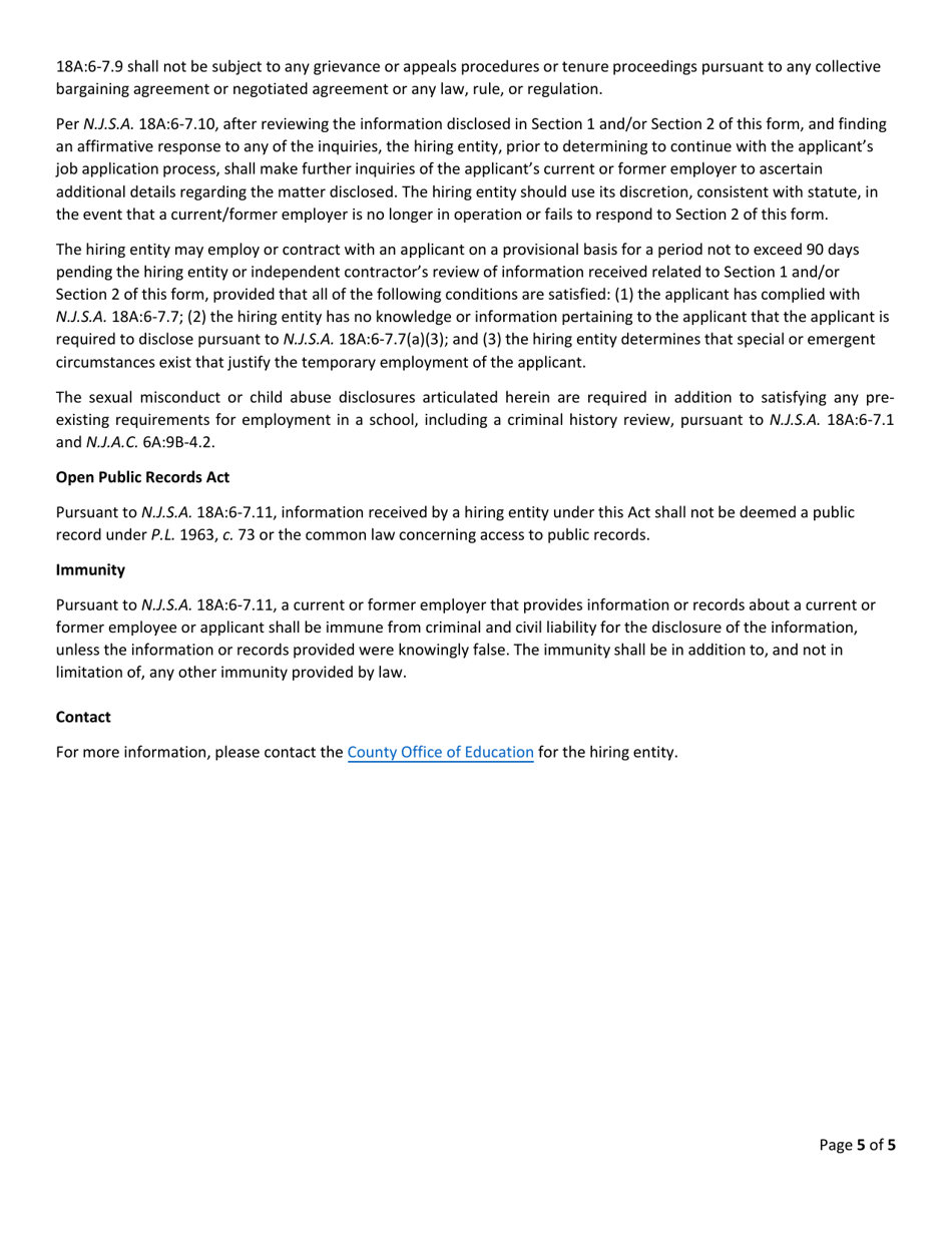 Sexual Misconduct / Child Abuse Disclosure Release - New Jersey, Page 5