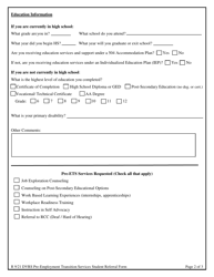 Pre-employment Transition Services Student Referral Form - New Jersey, Page 2