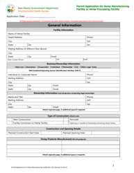 Permit Application for Hemp Manufacturing Facility or Hemp Processing Facility - New Mexico, Page 2