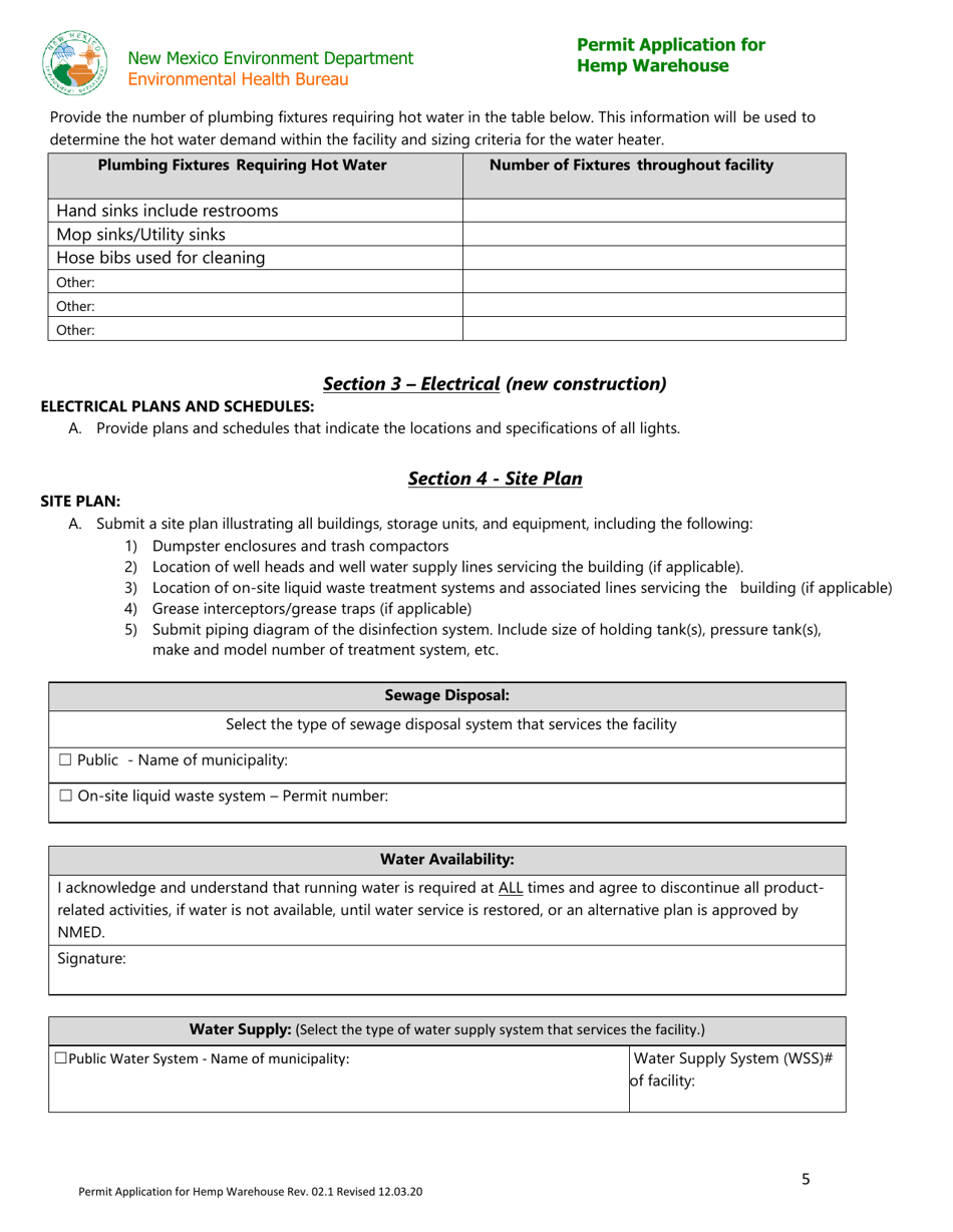 Permit Application for Hemp Warehouse - New Mexico, Page 5