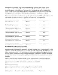 Appendix A Drinking Water Laboratory Certification Program Application - New Mexico, Page 12
