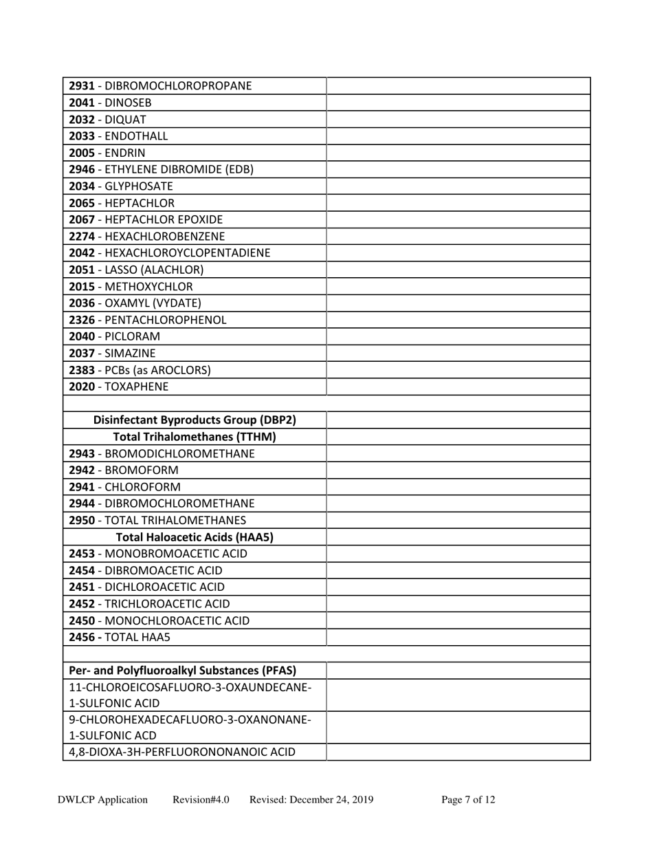 Appendix A Drinking Water Laboratory Certification Program Application - New Mexico, Page 7