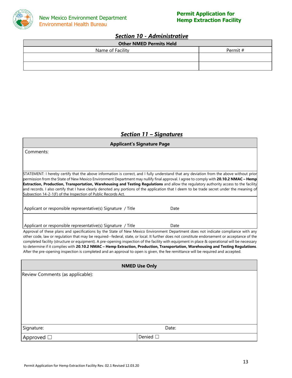 Permit Application for Hemp Extraction Facility - New Mexico, Page 13