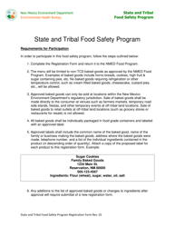 State and Tribal Food Safety Program Registration Form - New Mexico, Page 2