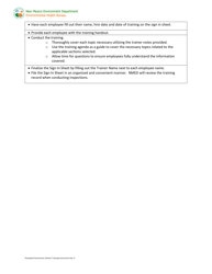 Exempted Food Service Worker Training Instructions - New Mexico, Page 2