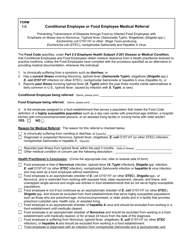 Form 1-C &quot;Conditional Employee or Food Employee Medical Referral&quot; - New Mexico