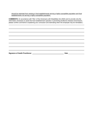 Form 1-C Conditional Employee or Food Employee Medical Referral - New Mexico, Page 2