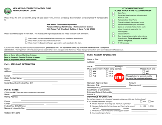Document preview: Reimbursement Claim - New Mexico Corrective Action Fund - New Mexico